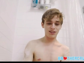 Twink step brother fucked by older step brother in bathtub